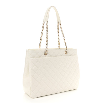 Chanel Caviar Quilted Large Classic Shopping Tote White 3 of 11