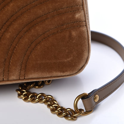 Gucci Velvet Matelasse Medium GG Marmont Shoulder Bag Taupe 8 of 15