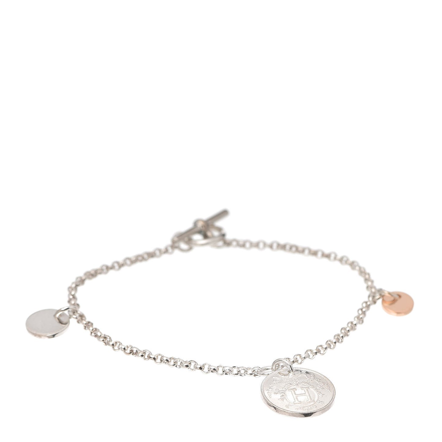 Sterling Silver 18K Rose Gold PM Ex-Libris Bracelet SH