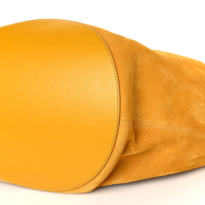 Khaite Suede Calfskin Medium Lotus Tote Mustard 9 of 9