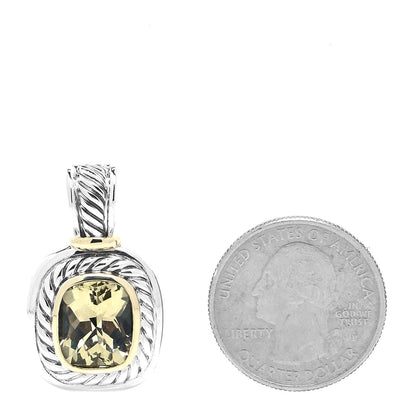 David Yurman Sterling Silver 14K Yellow Gold Prasiolite Albion Pendant 2 of 5