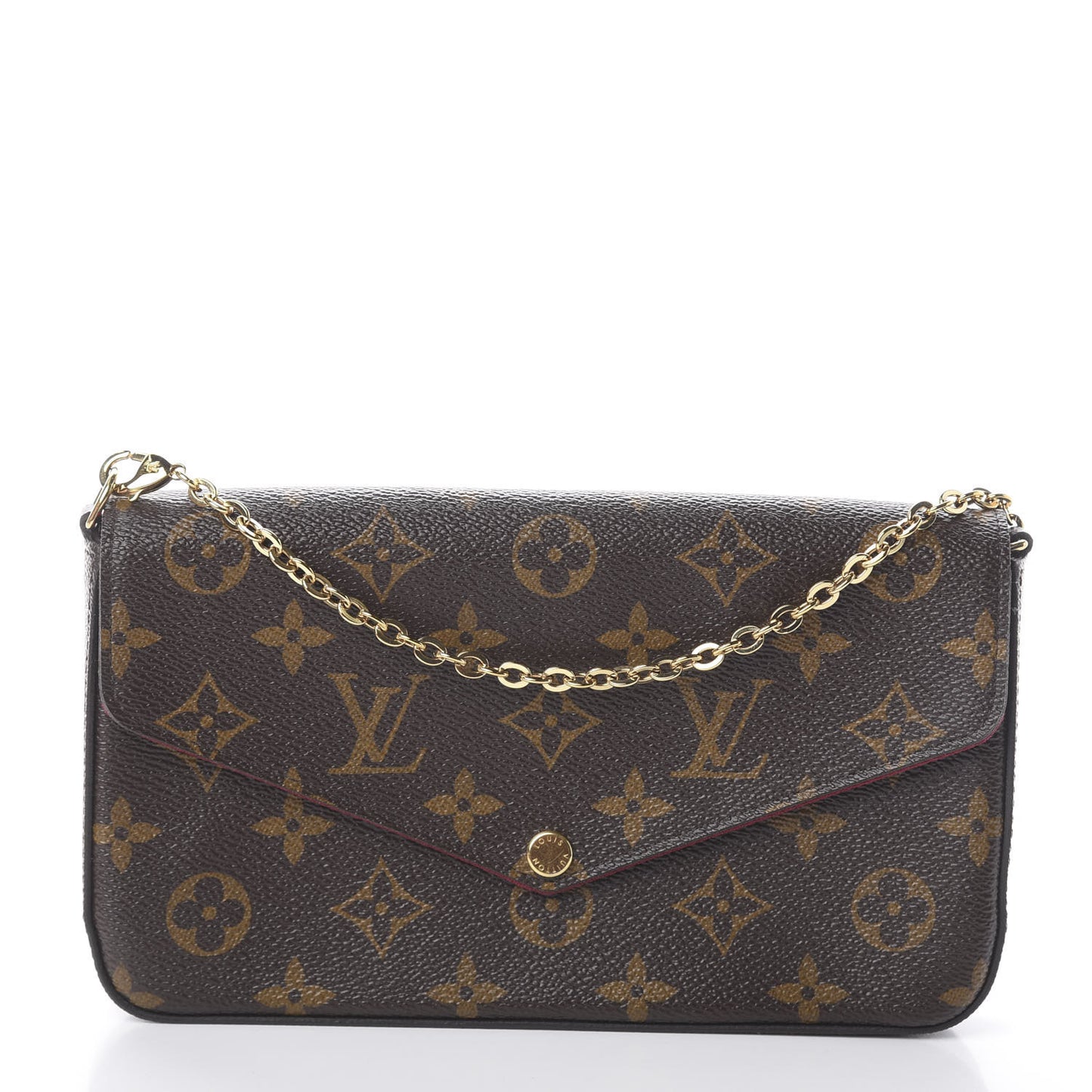 Monogram Pochette Felicie Chain Wallet Fuchsia