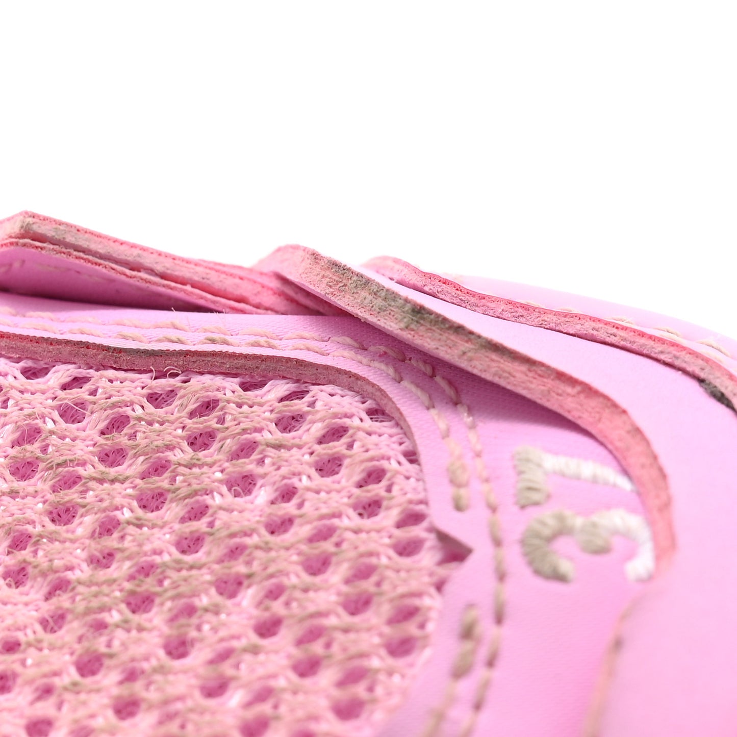 Mesh Nylon Destroyed Womens Track.3 Sneakers 37 Pink White