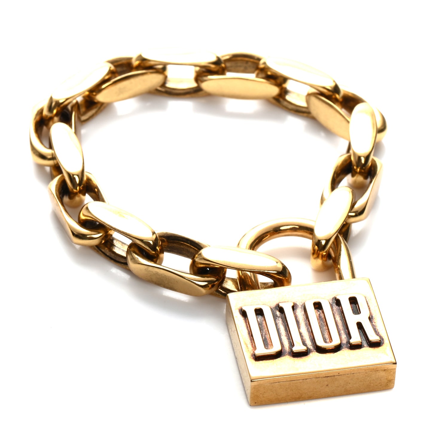 Metal Lucky Locket Chain Bracelet Gold