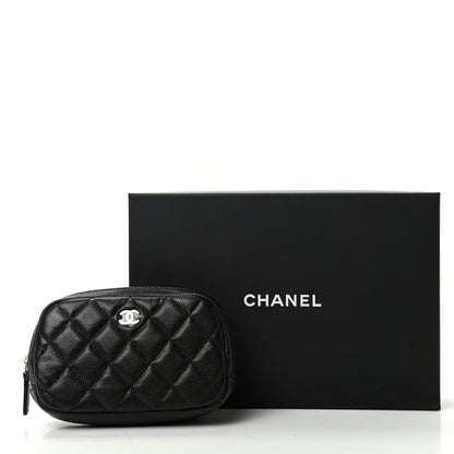 Chanel Caviar Quilted Small Curvy Pouch Cosmetic Case Black 7 of 8