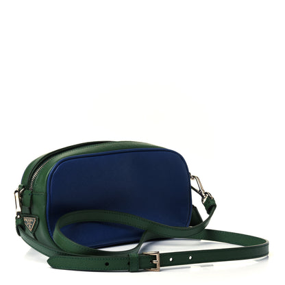 Prada Saffiano Buckle Bi-Color Camera Bag Bluette Lari 2 of 4
