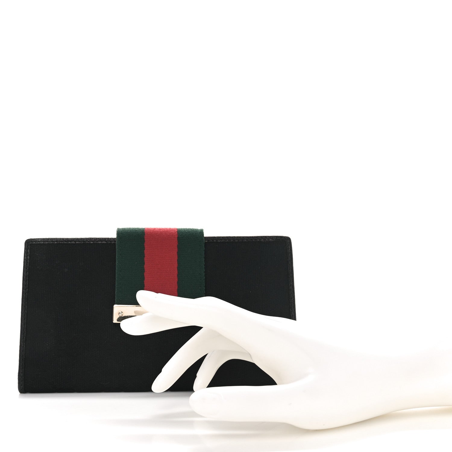 Gucci Monogram Ladies Web Continental Wallet Black 2 of 6