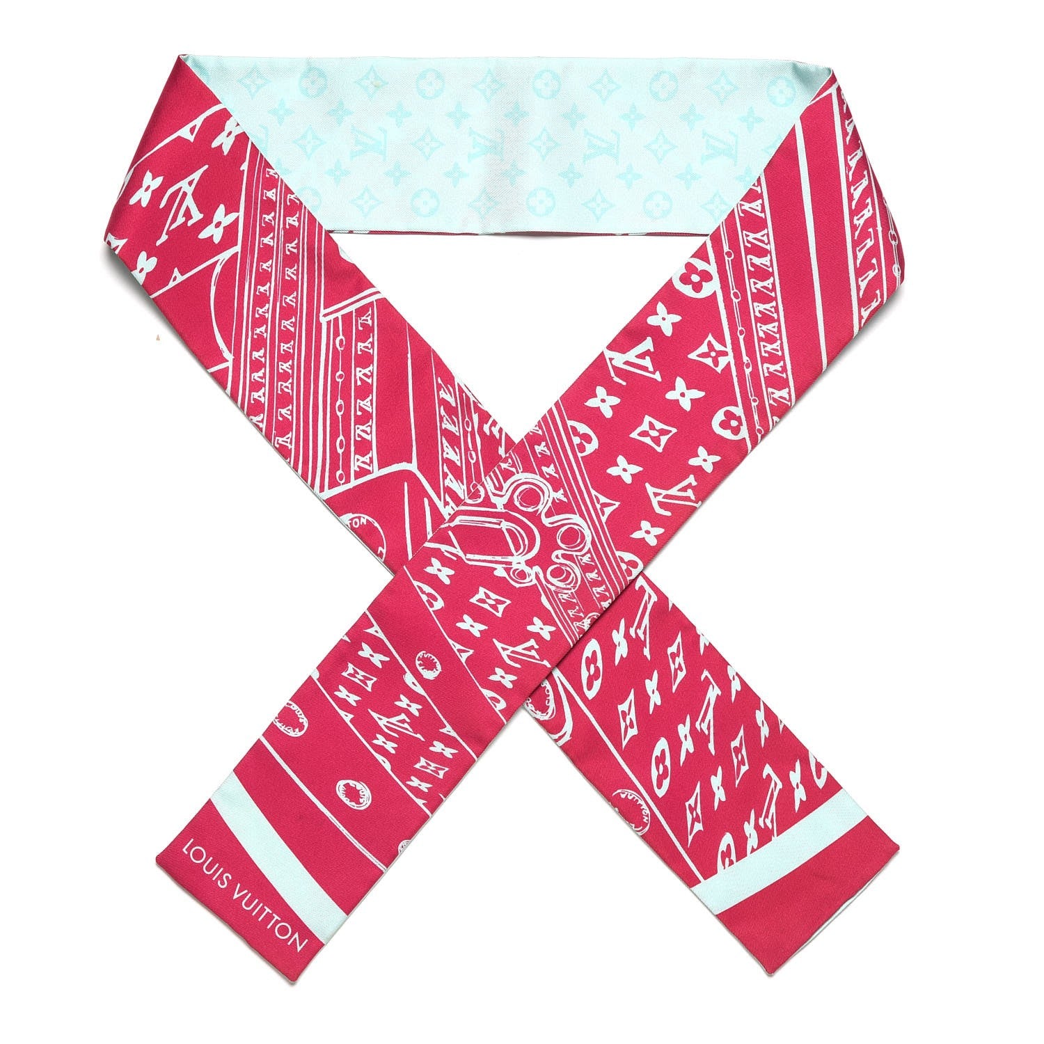 Louis Vuitton Silk Monogram Trunkit Bandeau Framboise 1 of 3