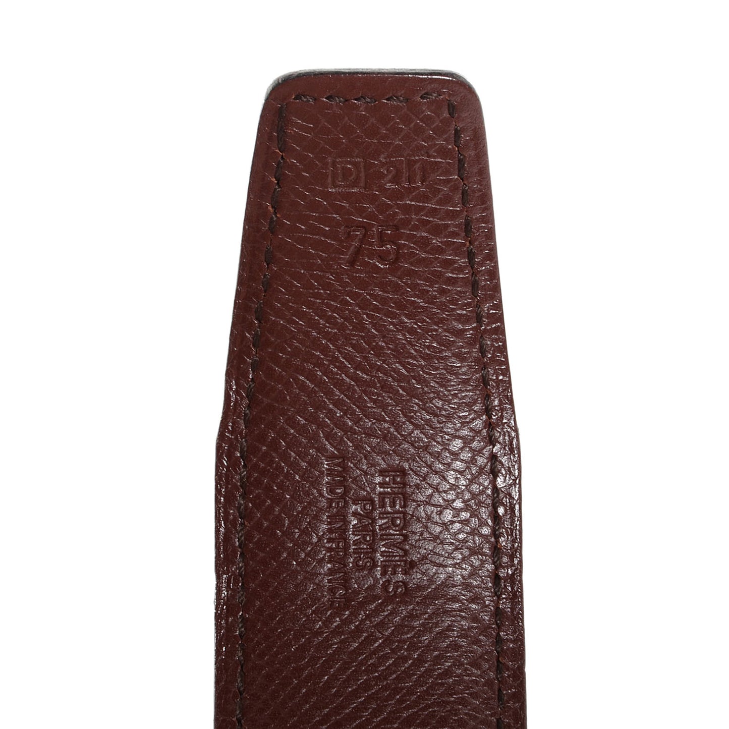 Box Courchevel Reversible Polished Constance 32mm H Belt 75 Noir Chocolate