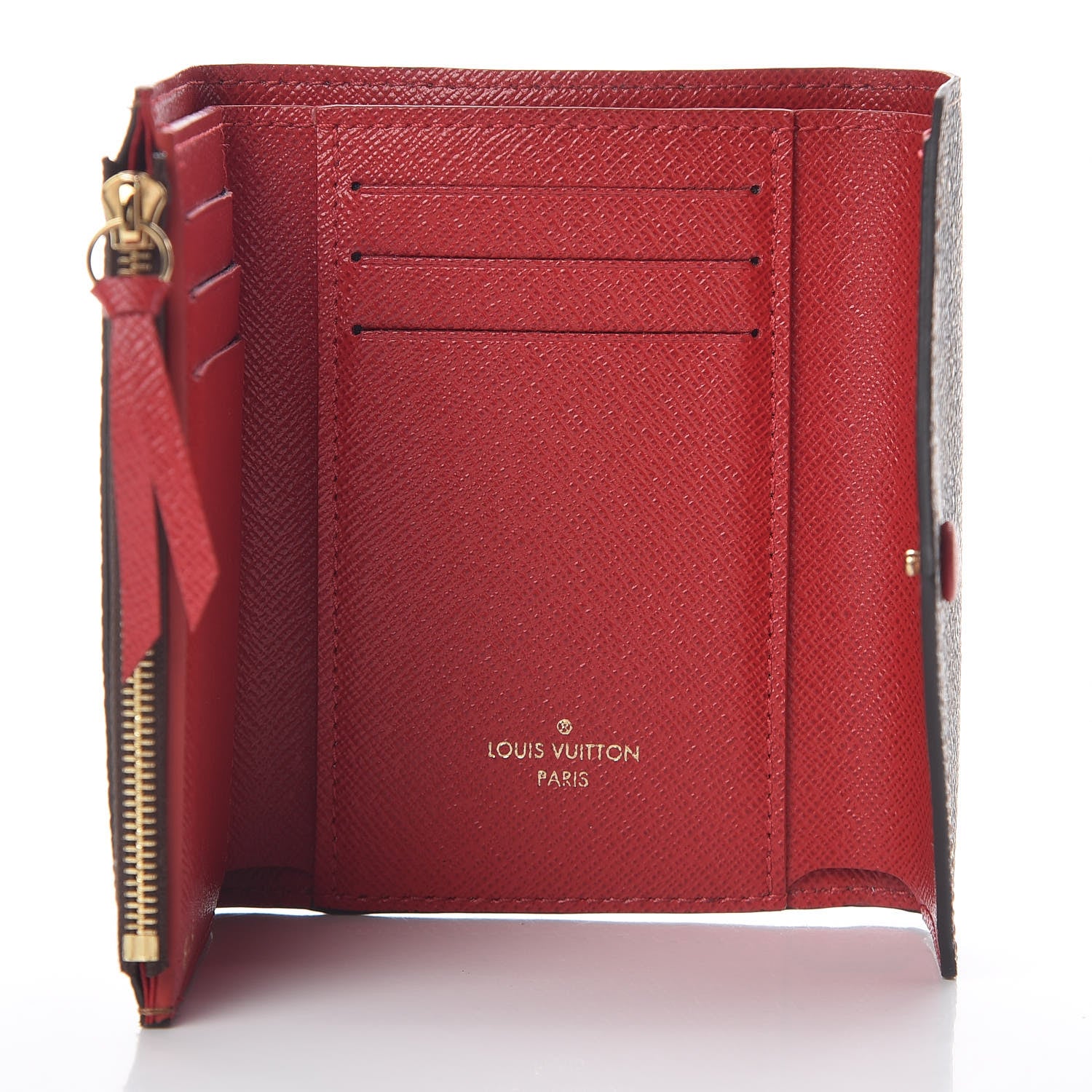Louis Vuitton Damier Ebene Victorine Wallet Red 5 of 8