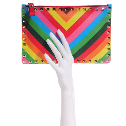 Valentino Garavani Vitello 1973 Medium Rockstud Zip Pouch Multicolor 2 of 7