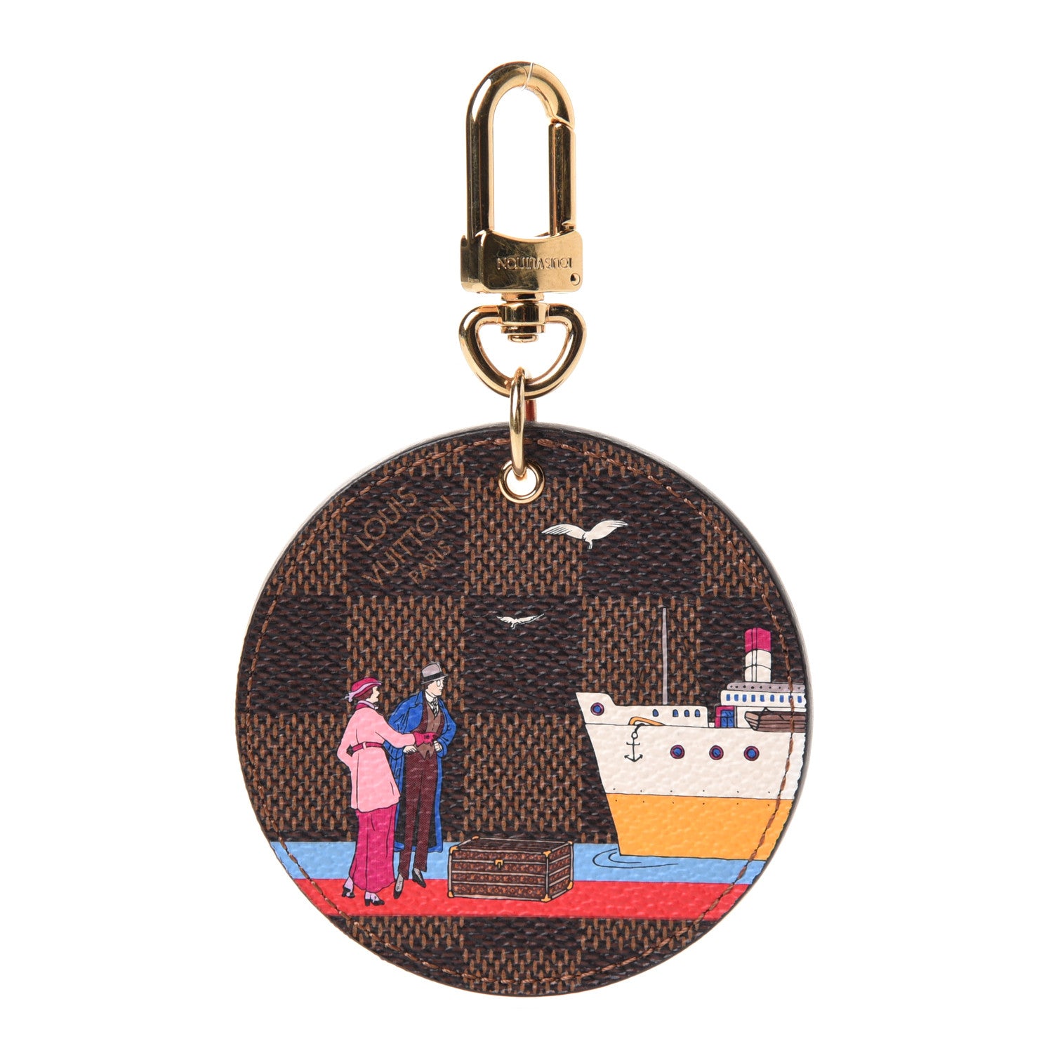 Louis Vuitton Damier Ebene 2016 Christmas Animation Bag Charm Key Ring 1 of 4