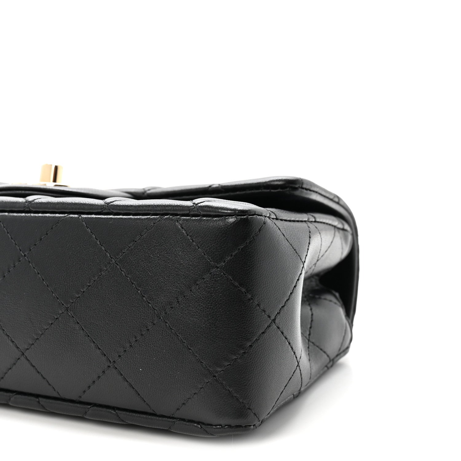 Chanel Lambskin Quilted Mini Rectangular Flap  Black 9 of 10