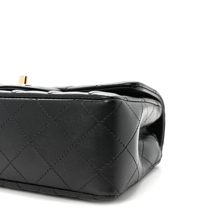 Chanel Lambskin Quilted Mini Rectangular Flap  Black 9 of 10