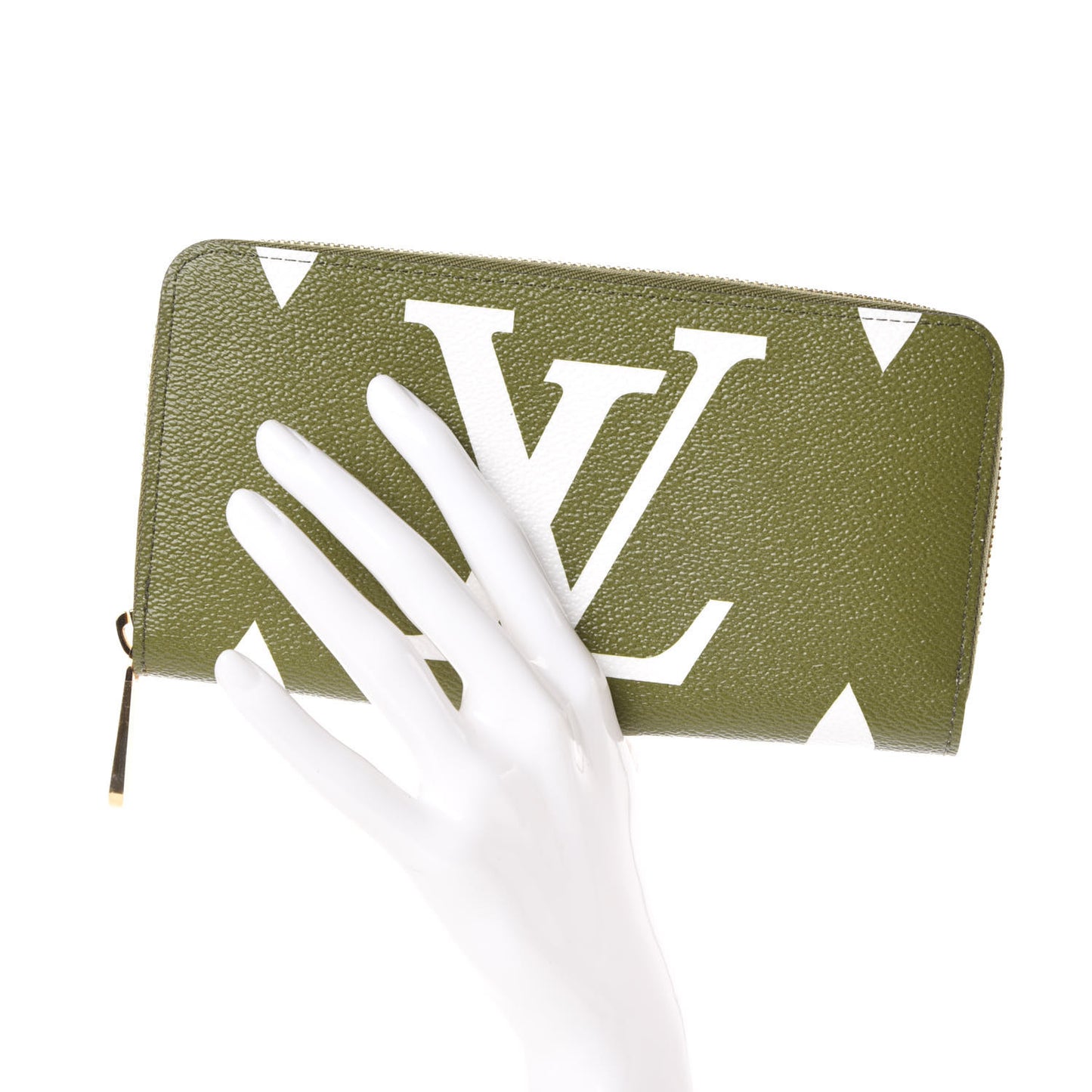 Monogram Giant Zippy Wallet Kaki White