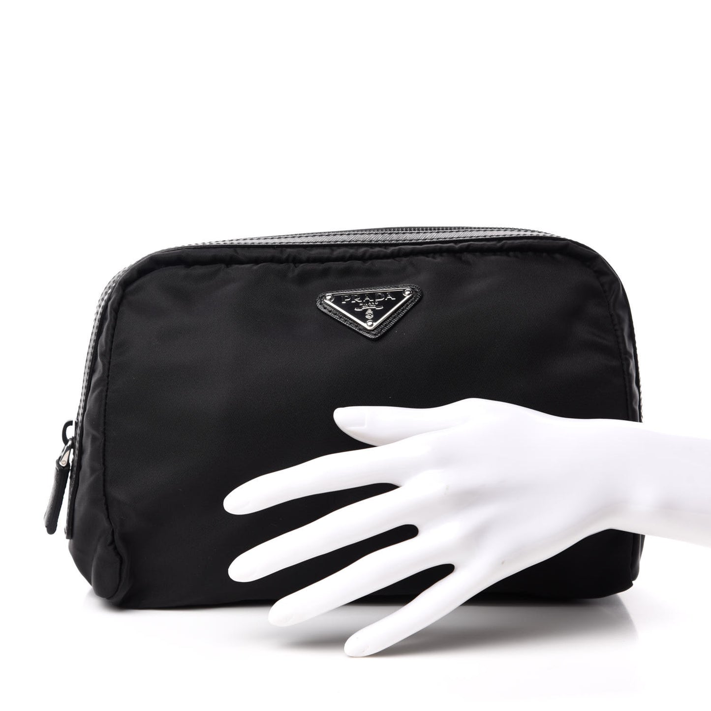 Tessuto Nylon Saffiano Pouch Black
