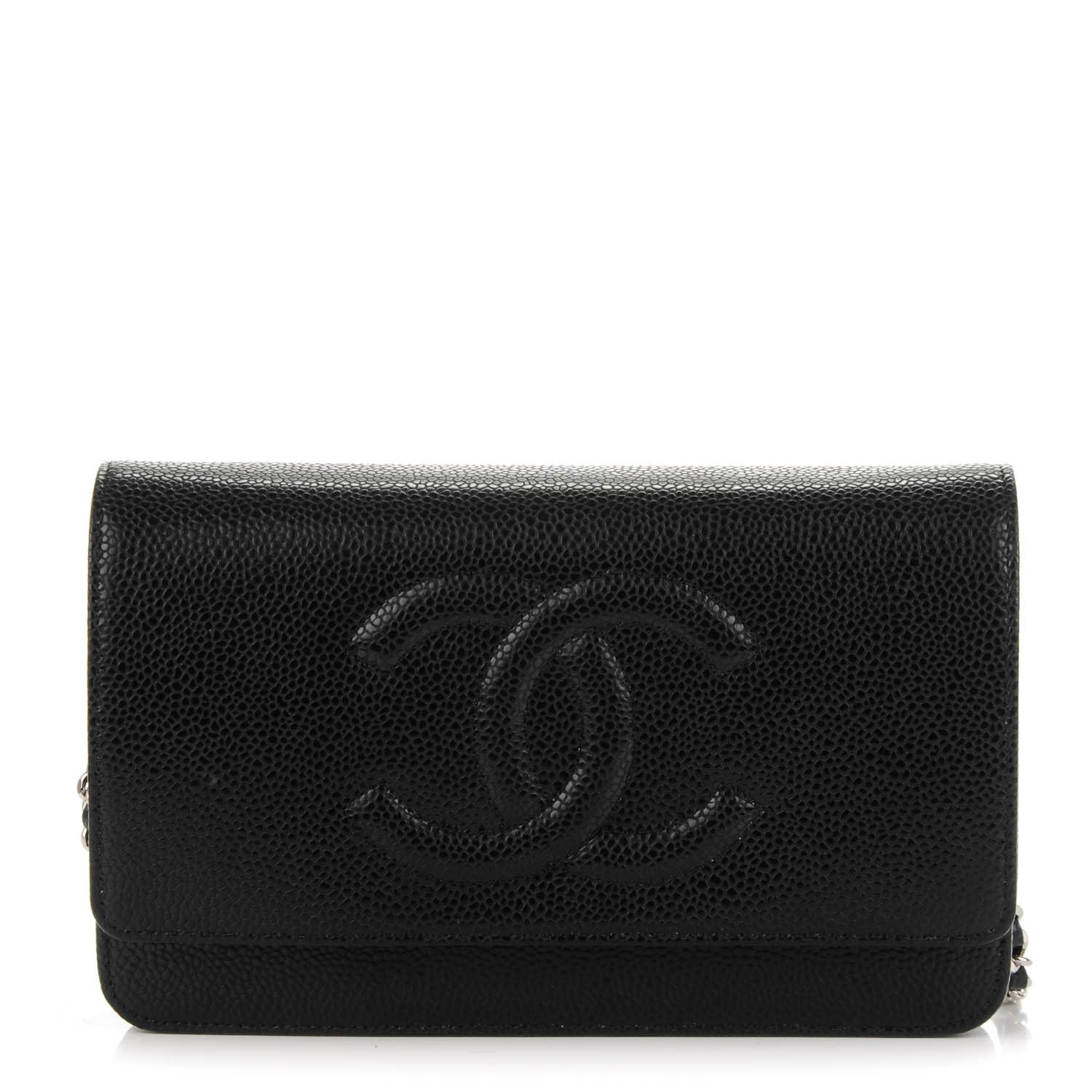 Chanel Caviar Timeless CC Wallet On Chain WOC Black 1 of 8