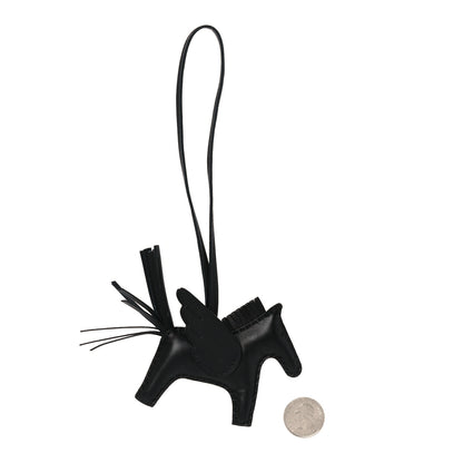 Hermes Milo Lambskin Grigri Rodeo Pegase Horse Bag Charm PM So Black 2 of 5