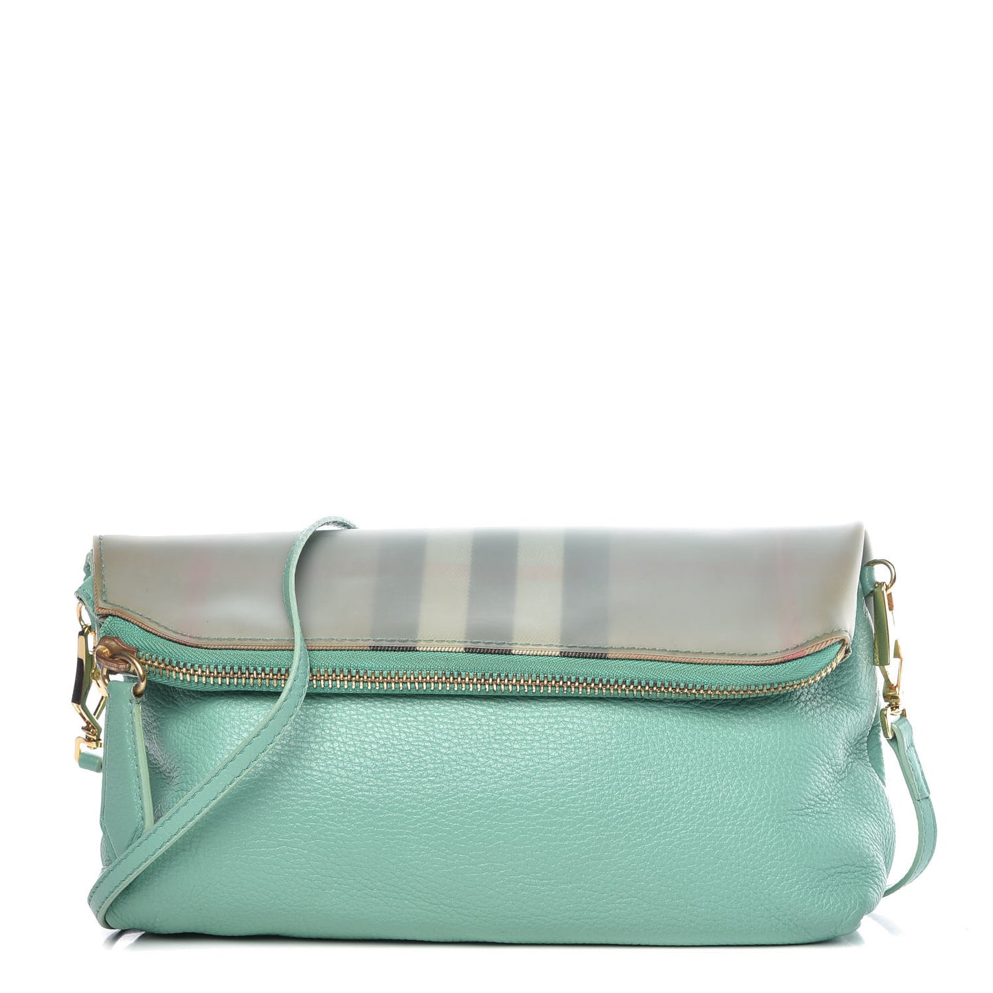 Deerskin House Check Fold Over Crossbody Bright Mint