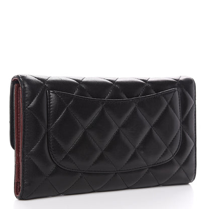Chanel Lambskin Quilted Large Flap Wallet Black 2 of 15