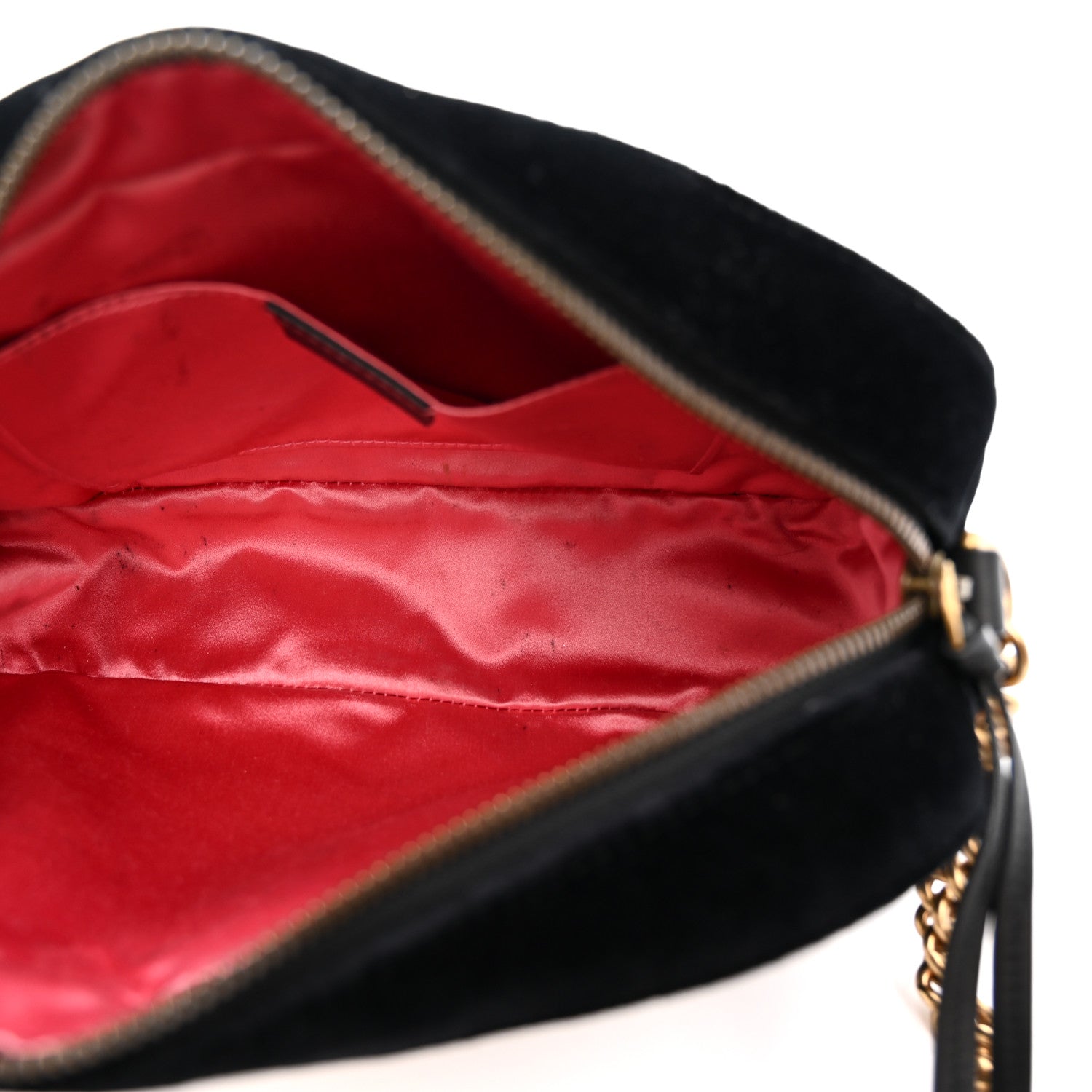 Gucci Velvet Matelasse Small GG Marmont Chain Shoulder Bag Black 5 of 11