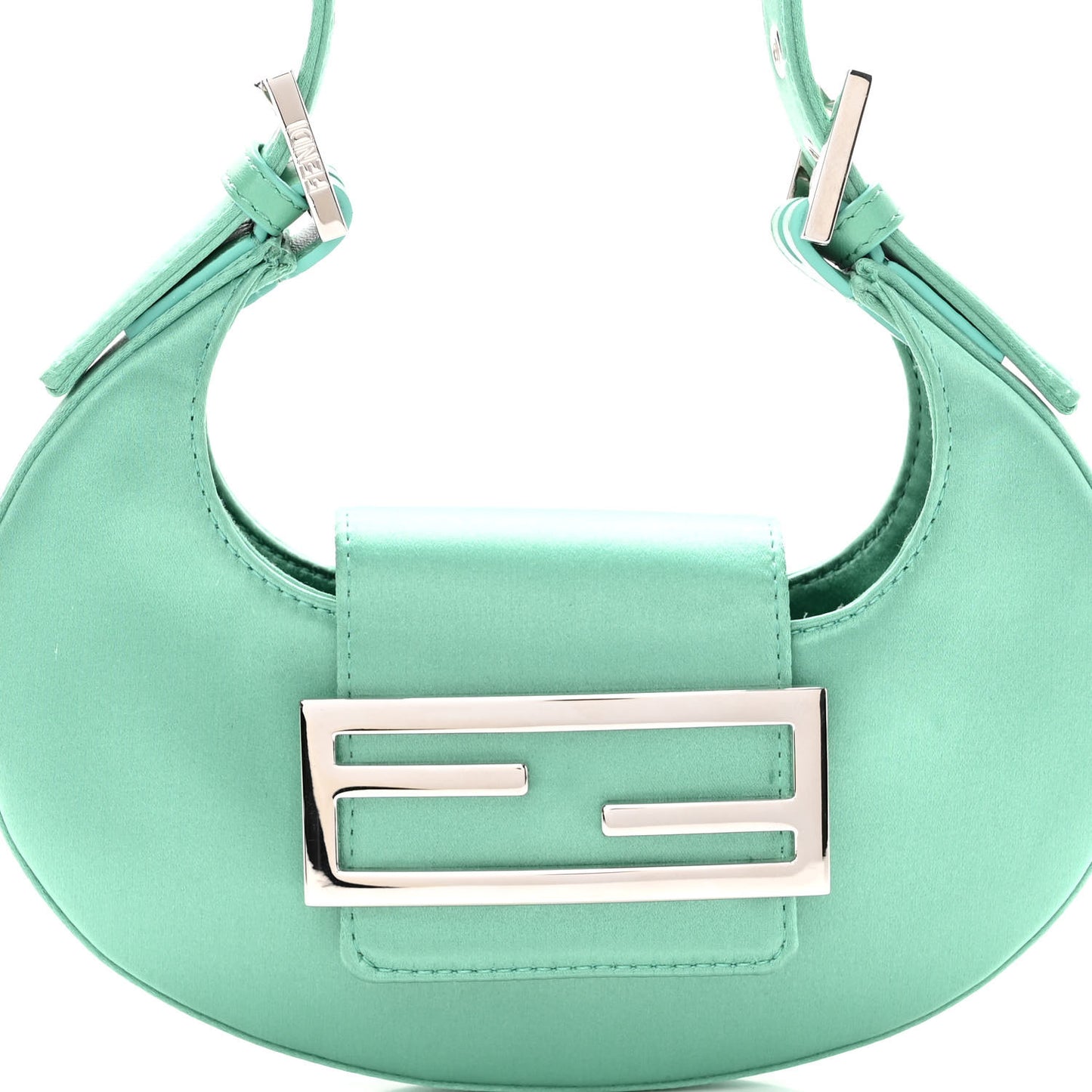 Silk Satin Mini Cookie Hobo Bag Spring Turquoise