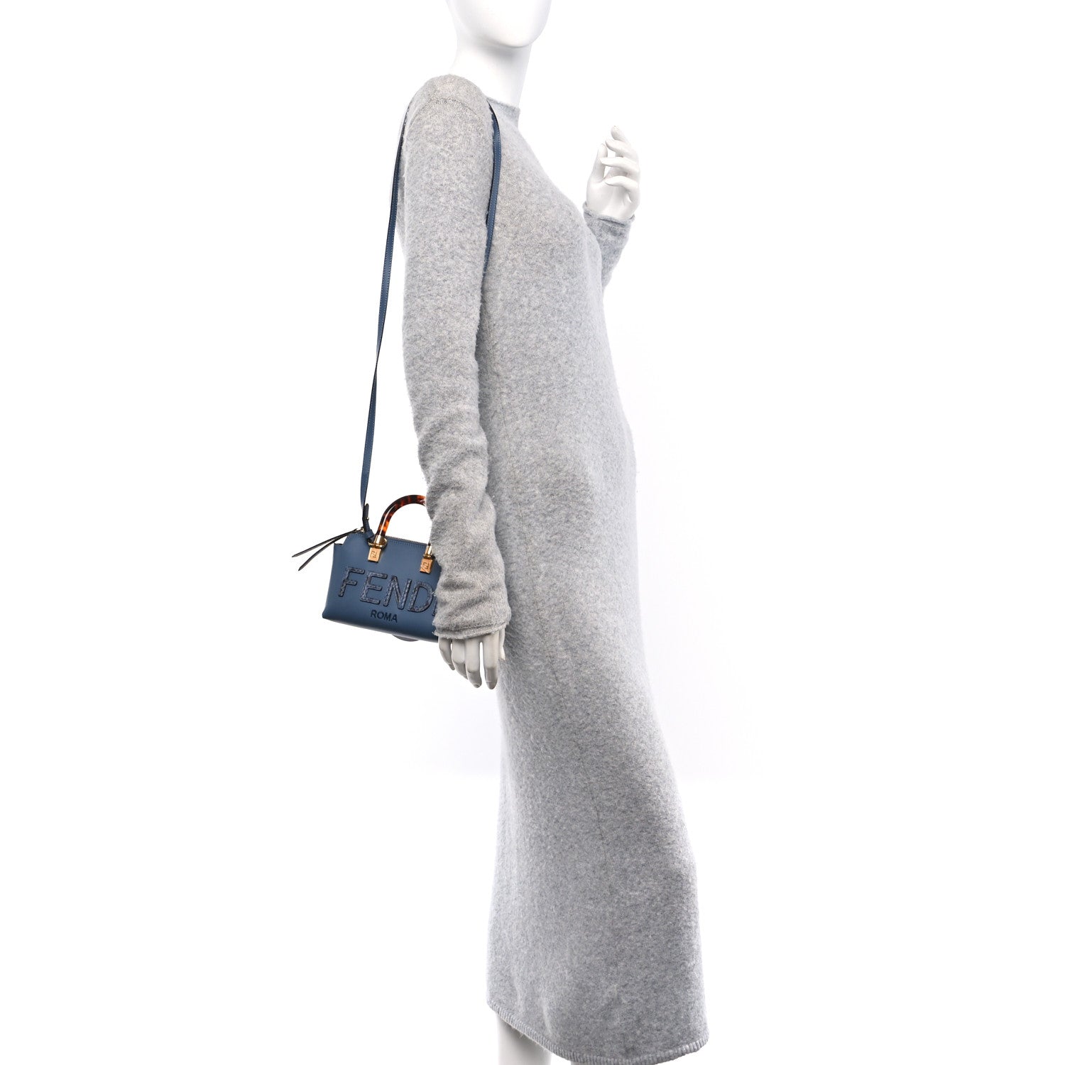 Fendi Vitello King Plexiglass Elaphe Python Print Logo Mini By The Way Mirto 2 of 14