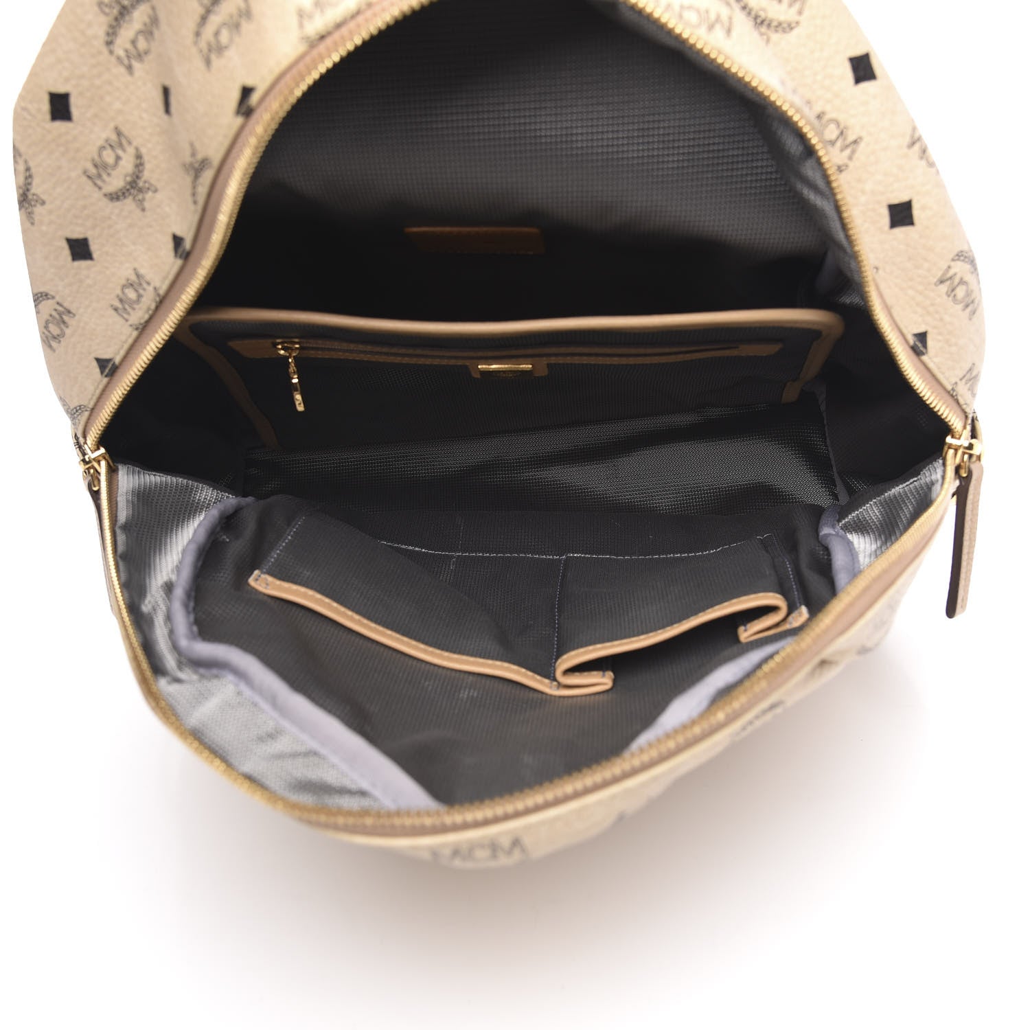 MCM Visetos Large Side Studs Stark Backpack Beige 4 of 10