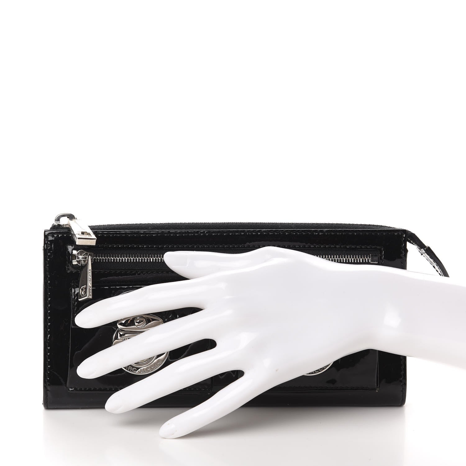 Marc Jacobs Patent Zip Clutch Wallet Black 2 of 6