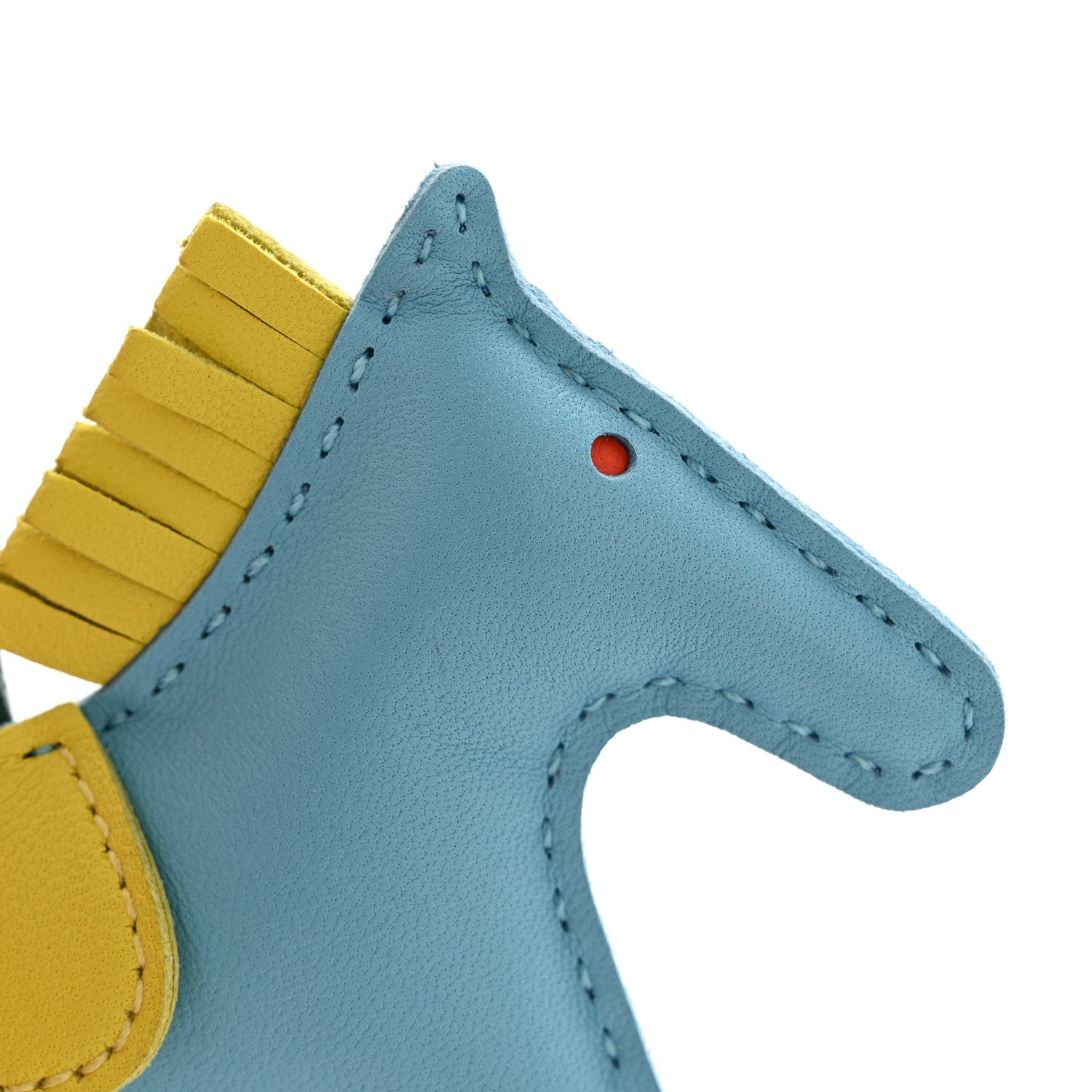 Hermes Milo Lambskin Grigri Rodeo Horse Bag Charm PM Bleu Celeste Lime Malachite 4 of 4