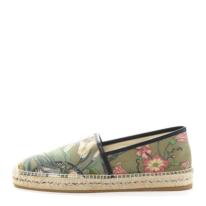 Gucci Canvas Flora Snake Print Mens Espadrilles 10.5 Militare Multicolor Black 1 of 9