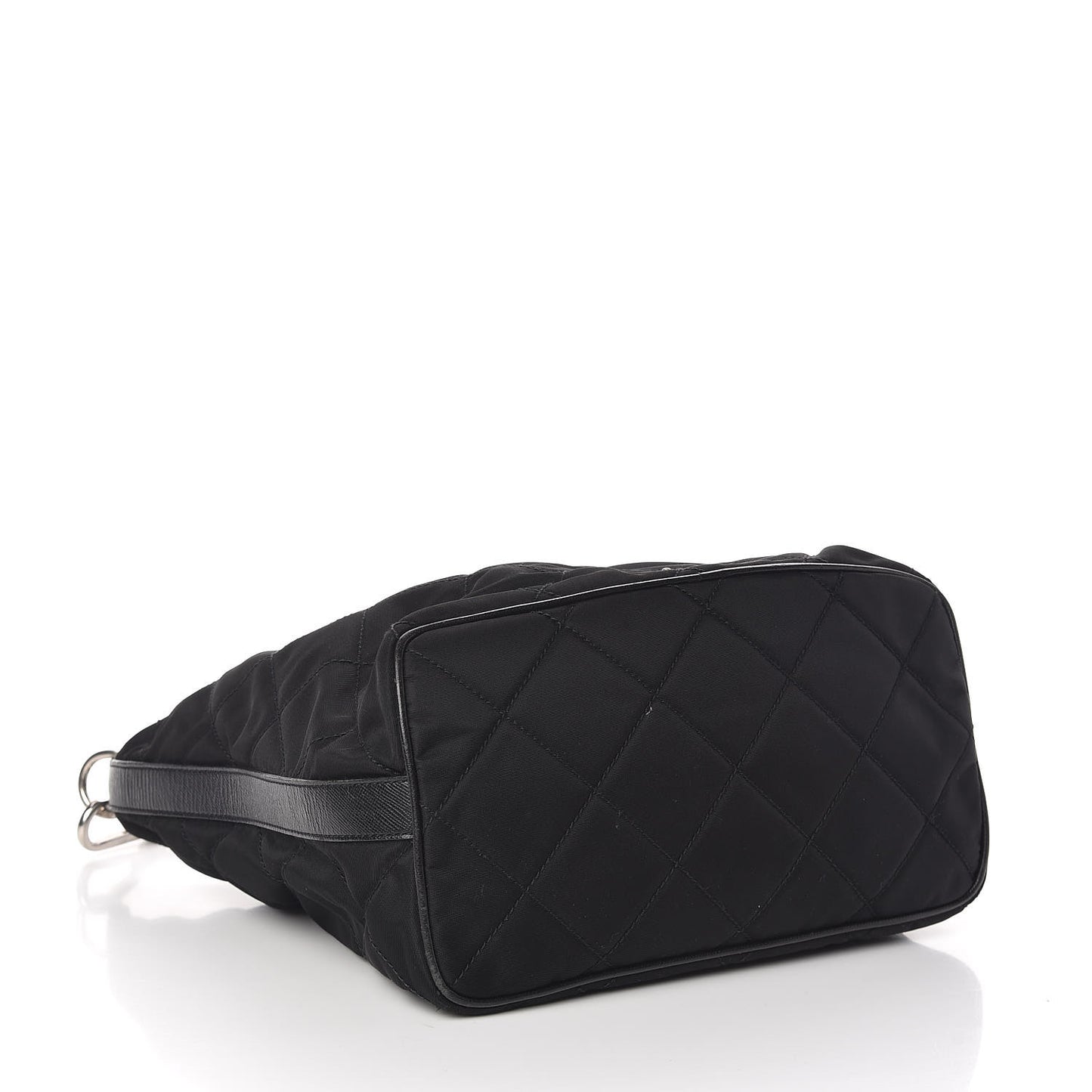 Nylon Tessuto Impuntu Quilted Shoulder Bag Black