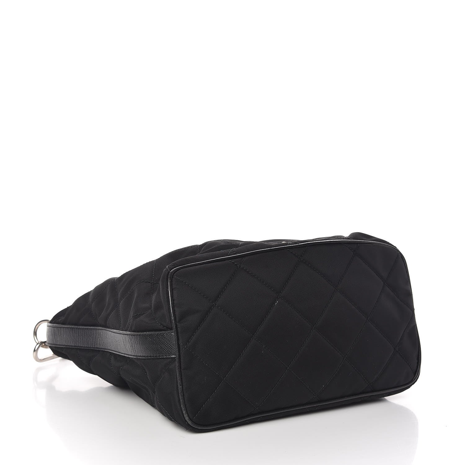 Prada Nylon Tessuto Impuntu Quilted Shoulder Bag Black 4 of 11