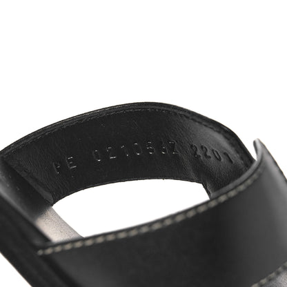 Hermes Box Calfskin Oran Sandals 38.5 Black 8 of 9