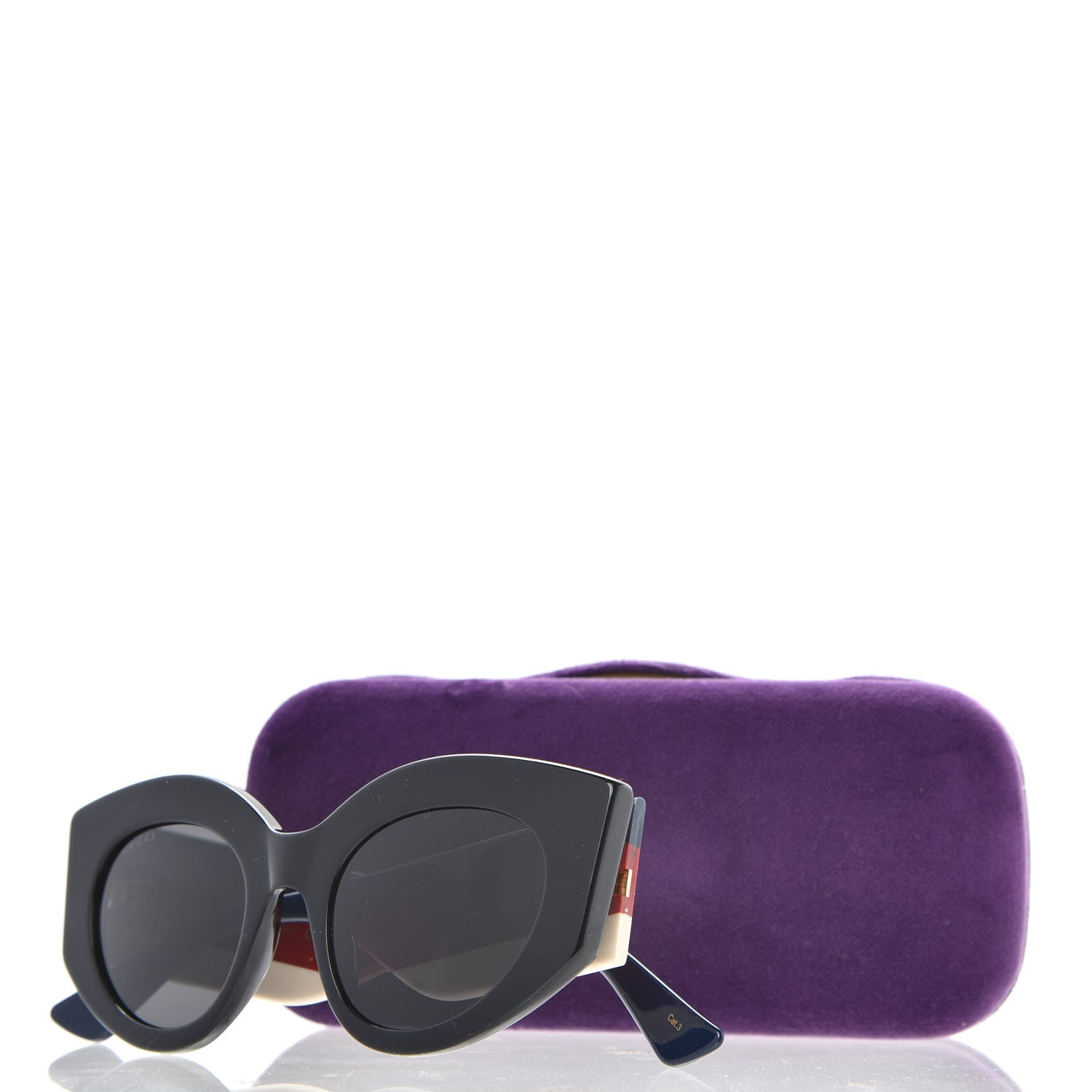 Gucci Acetate Oversized Rectangle Frame Web Sunglasses GG 0275/S Black 7 of 7