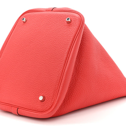 Hermes Taurillon Clemence Picotin Lock 22 MM Rouge Pivoine 9 of 11