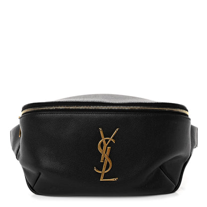 Saint Laurent Grain De Poudre Monogram Belt Bag Black 1 of 9