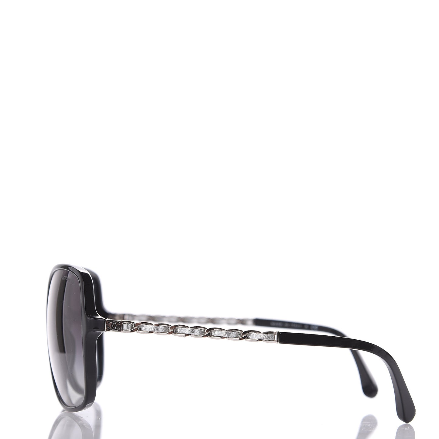 Lambskin Square Chain Sunglasses 5210-Q Black