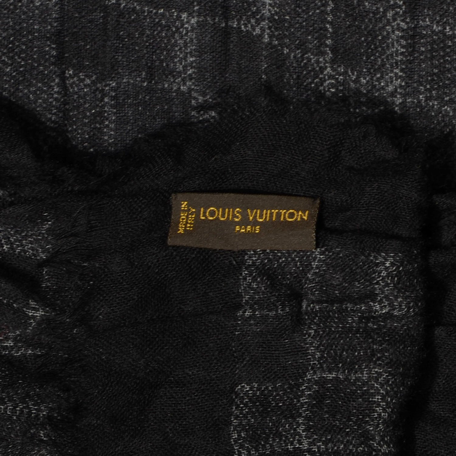 Louis Vuitton Cashmere Silk Damier Etole Stole Black 6 of 7