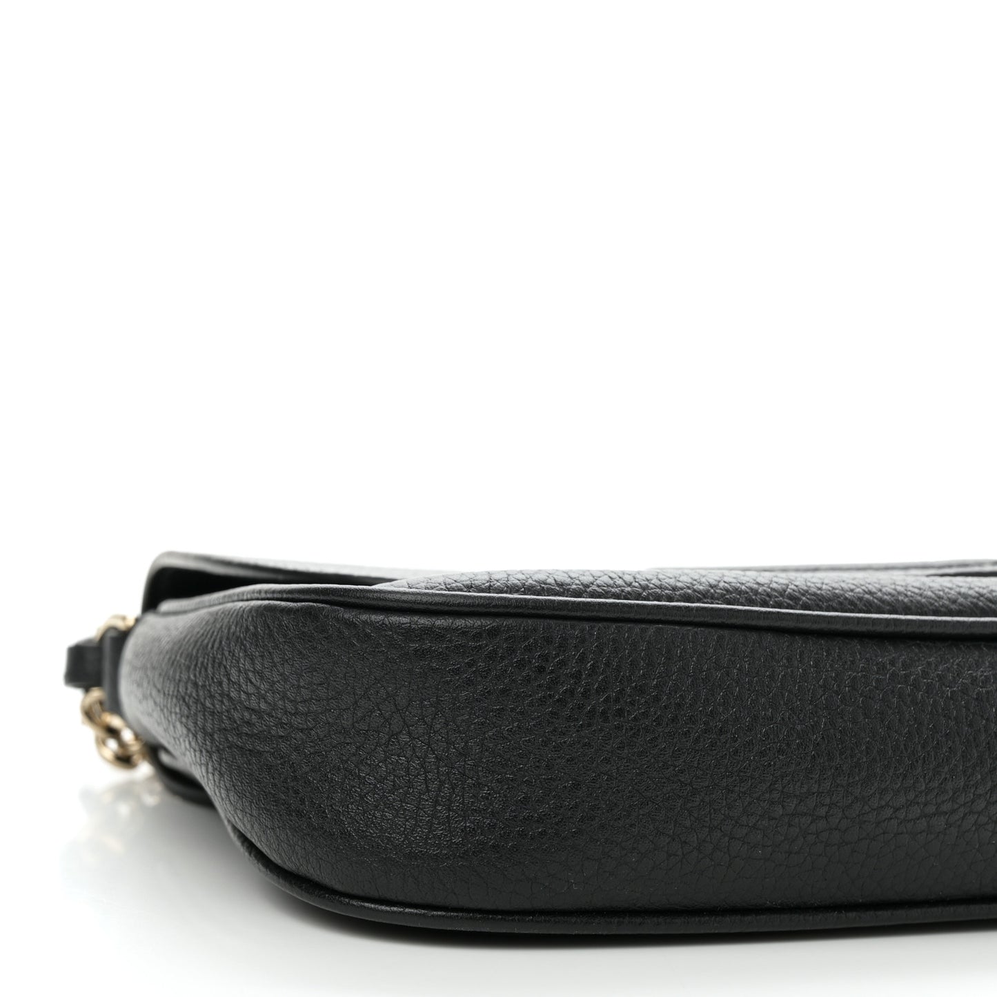 Pebbled Calfskin Medium Soho Flap Crossbody Black