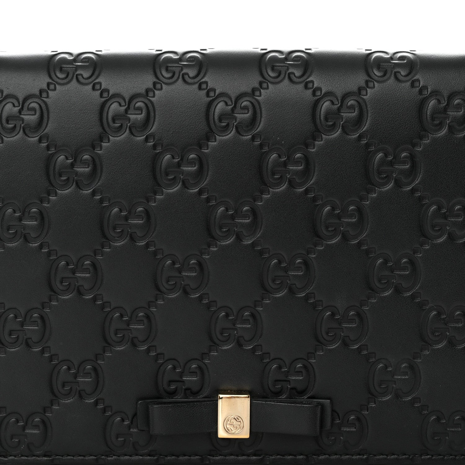 Gucci Guccissima Signature Bowy Chain Wallet Black 5 of 16