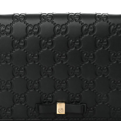 Gucci Guccissima Signature Bowy Chain Wallet Black 5 of 16
