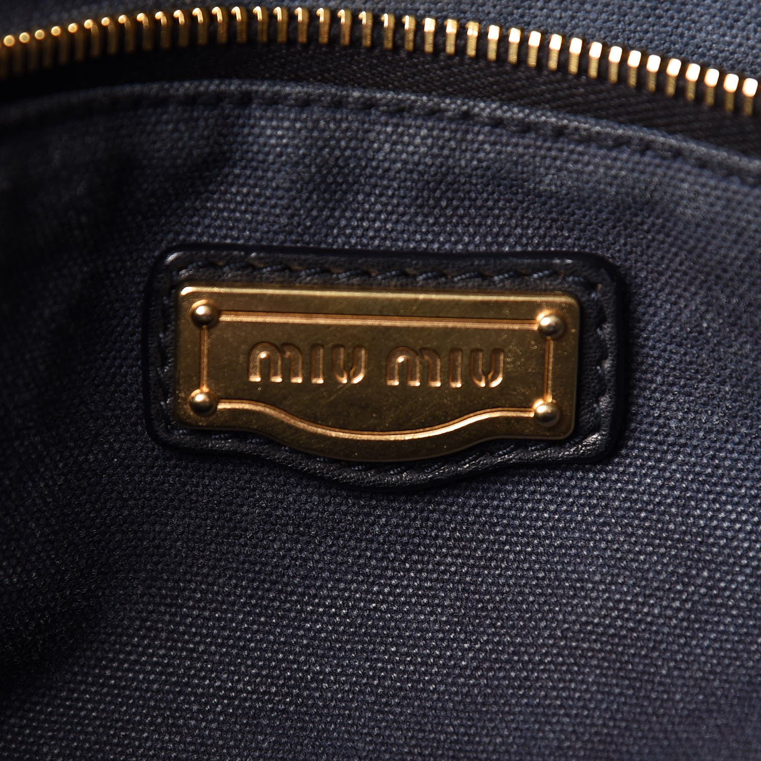 Miu Miu Washed Canvas Canapa Shopping Pattina Tote Bleuette 6 of 22