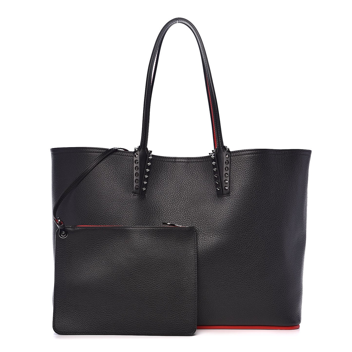 Calfskin Spikes East West Cabata Tote Black