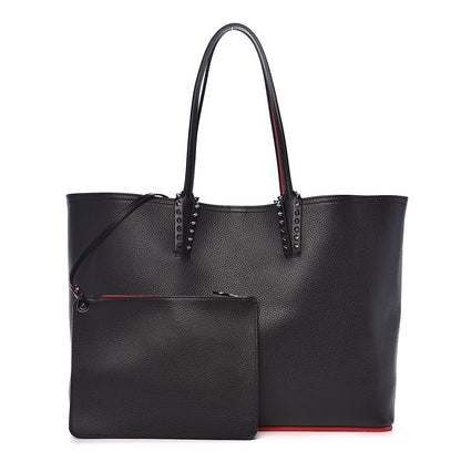 Christian Louboutin Calfskin Spikes East West Cabata Tote Black 1 of 10