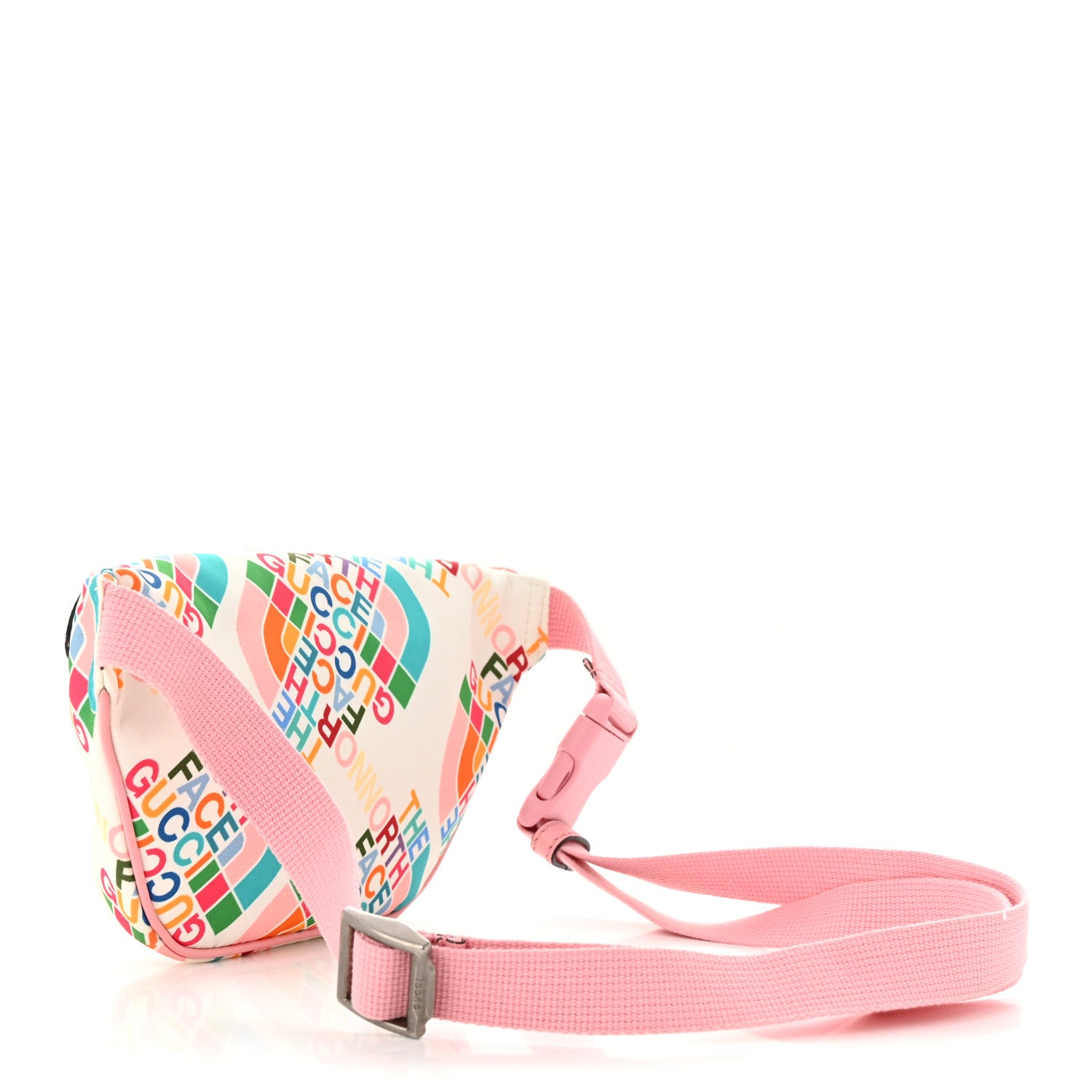 Gucci X THE NORTH FACE Econyl Nylon Arleq Belt Bag Ivory Turquoise Wild Rose 3 of 11