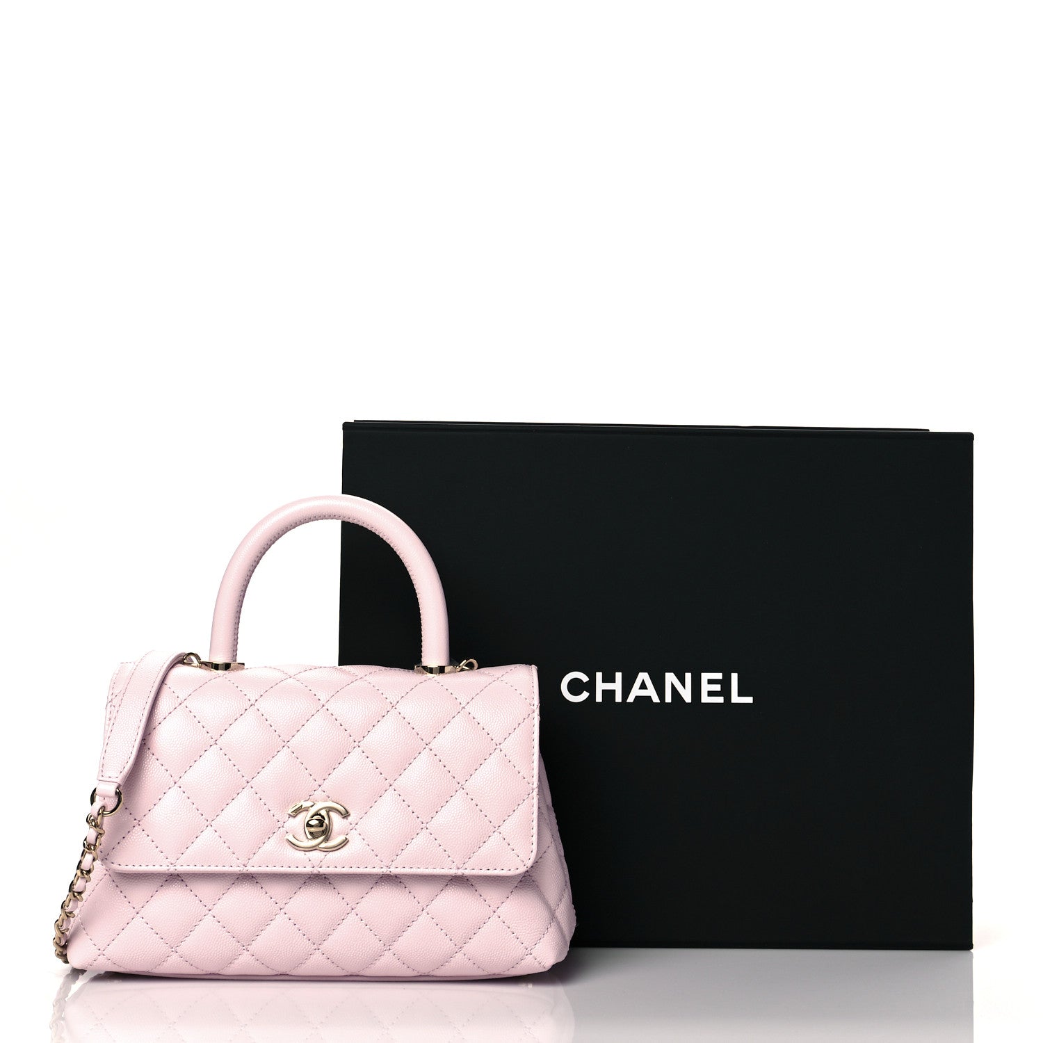 Chanel Caviar Quilted Mini Coco Handle Flap Light Pink 12 of 12