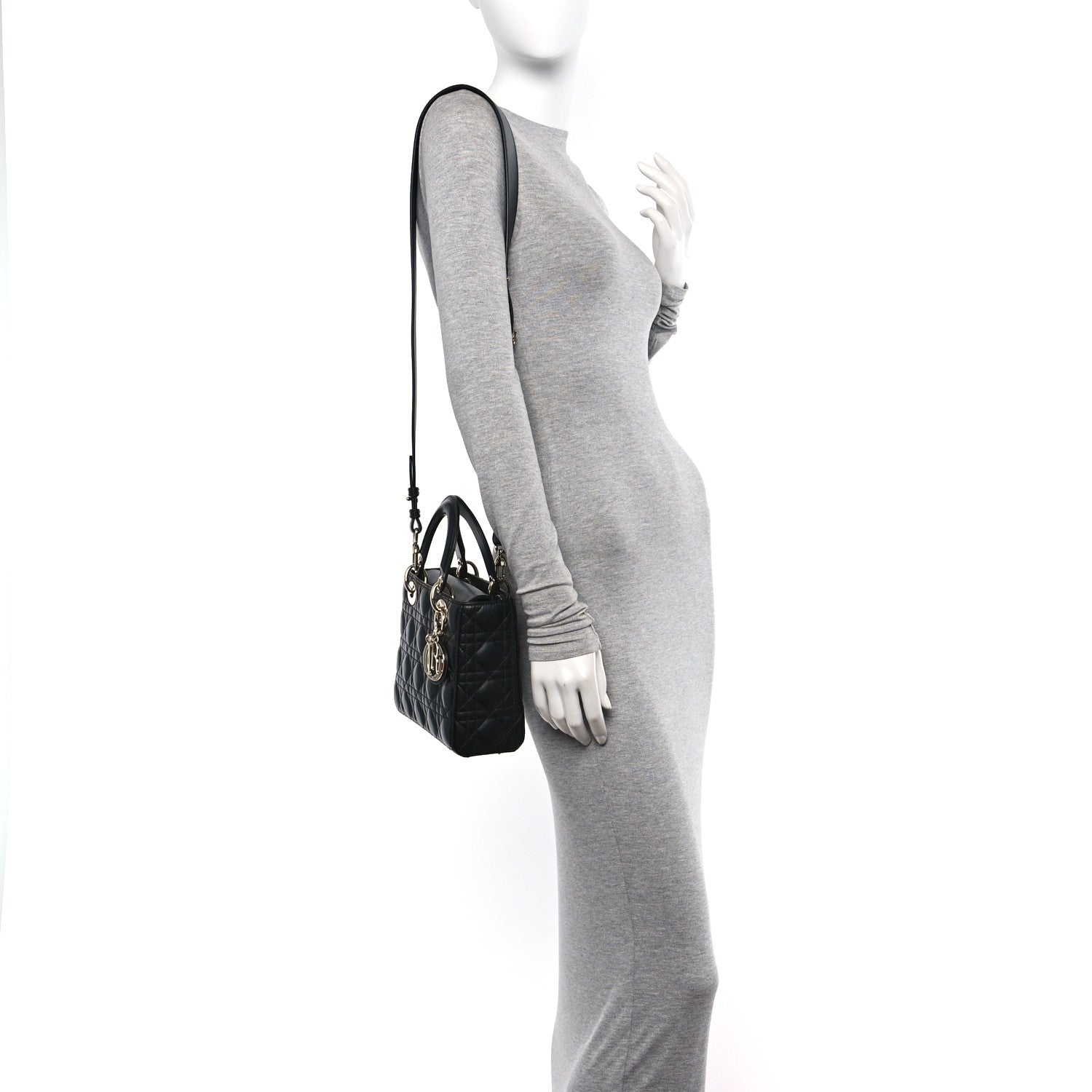 Christian Dior Lambskin Cannage Small My ABCDior Lady Dior Black 2 of 11