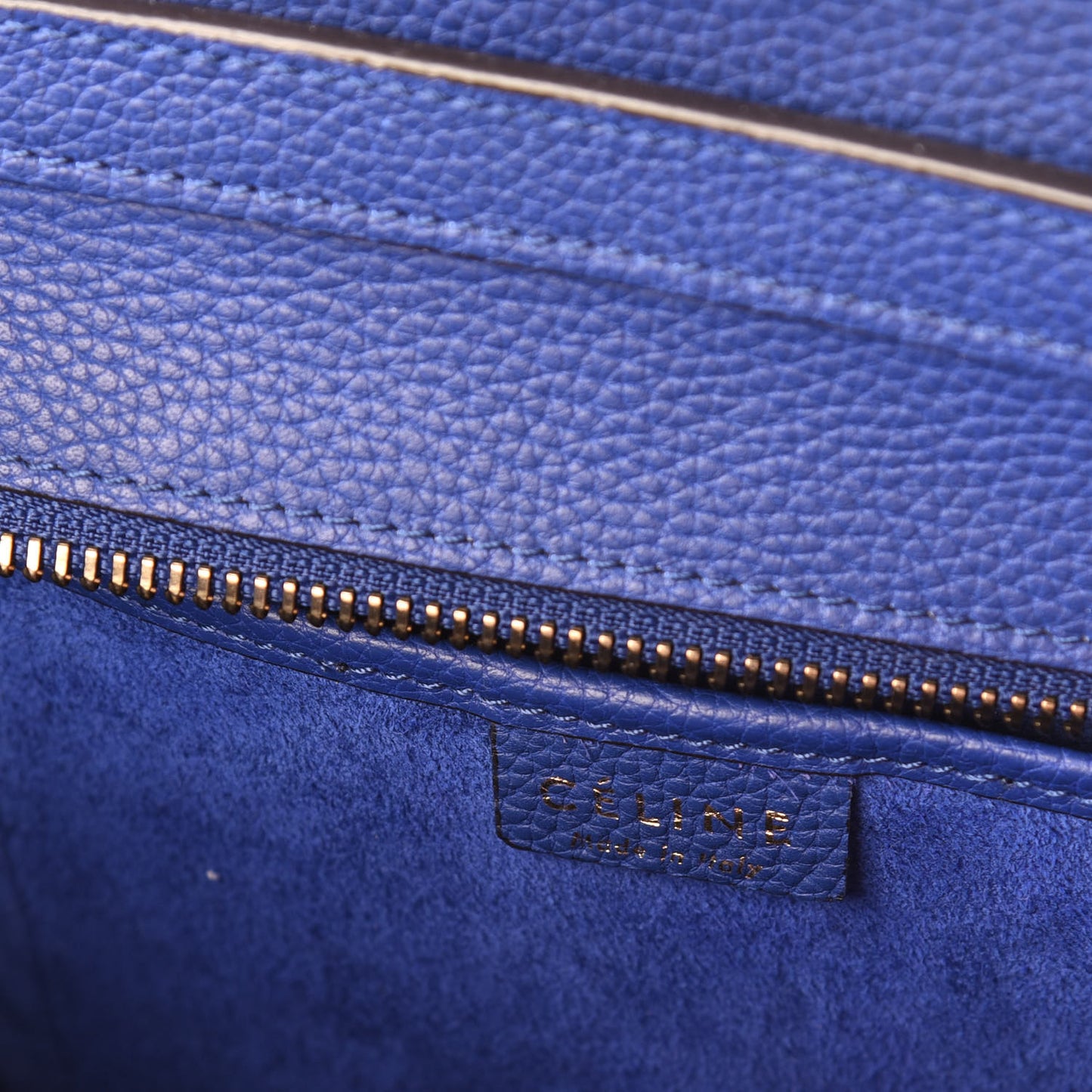 Drummed Calfskin Nano Luggage Indigo