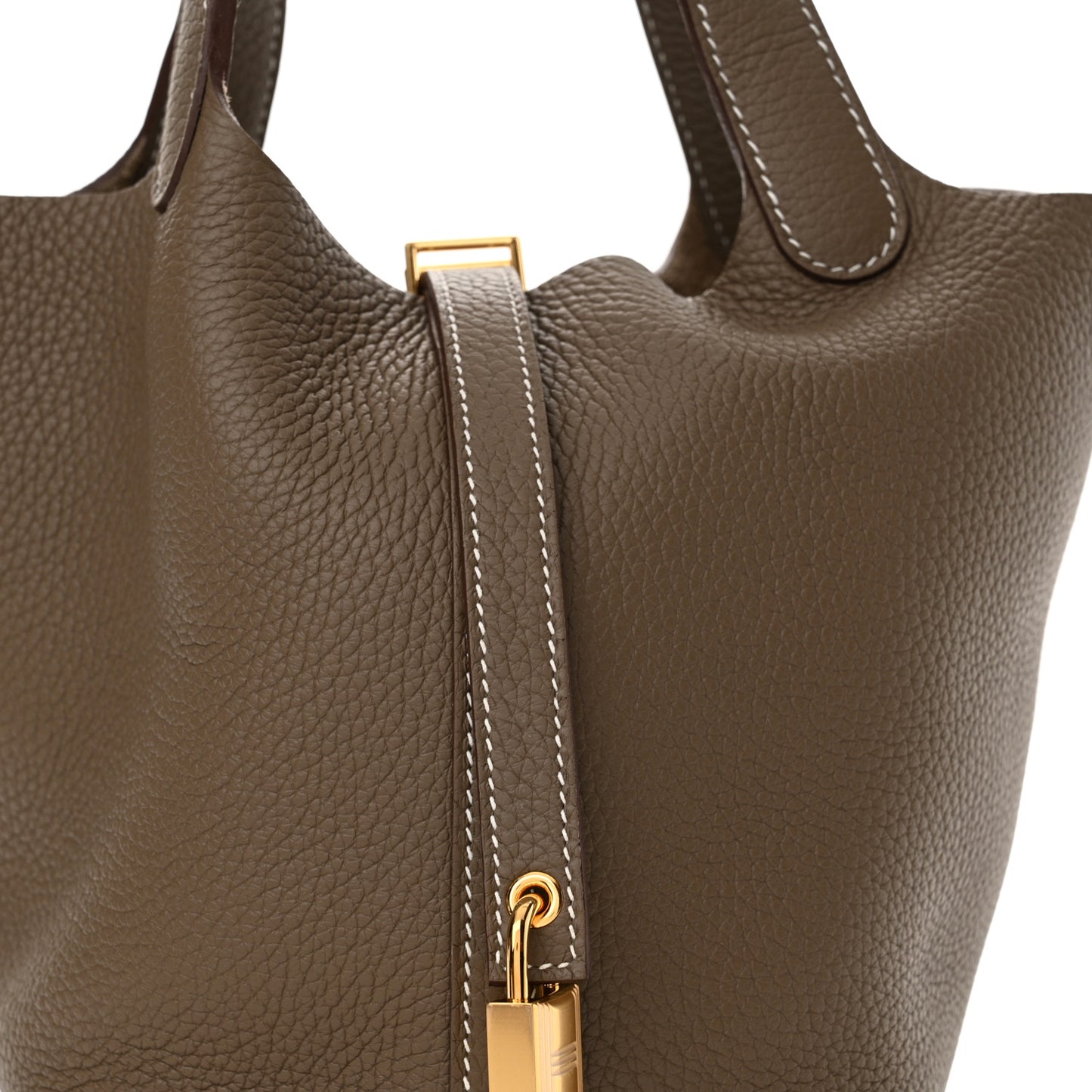 Taurillon Clemence Picotin Lock 18 PM Etoupe